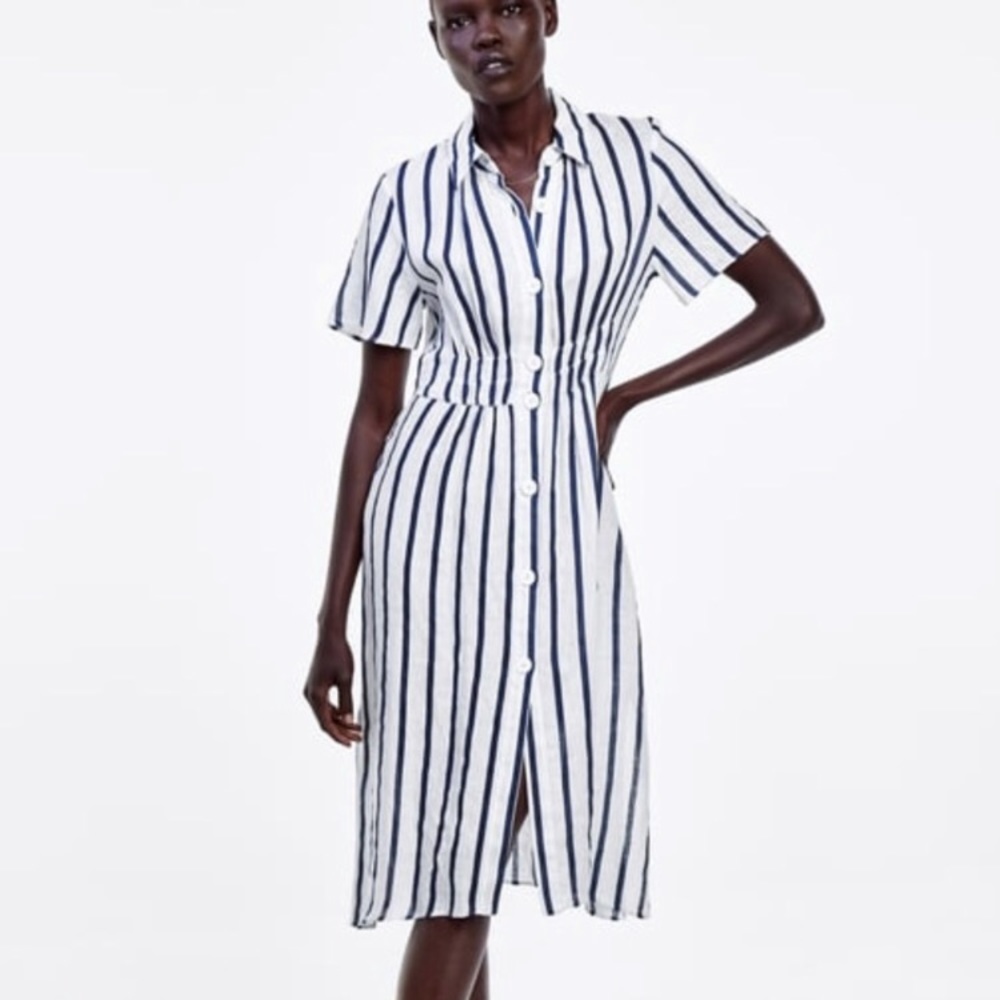 Zara silk shirt dress